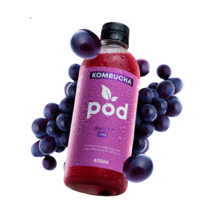 Kombucha Tradicional Pod Sabor Uva 12un - 400ml
